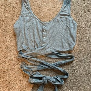 Grey crop top with wrap